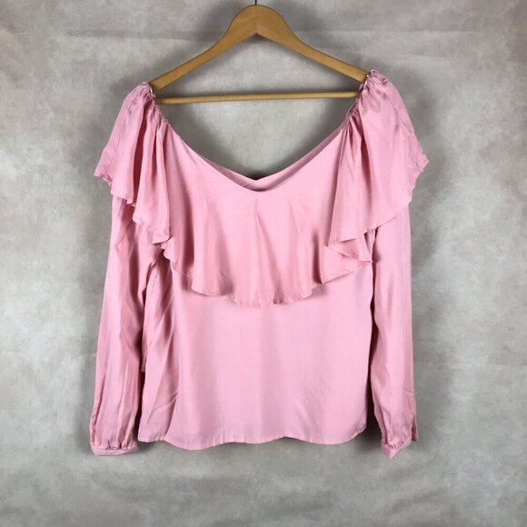 ONE HART Long Sleeve Pink Ruffled Top NWT M - Picture 12 of 12